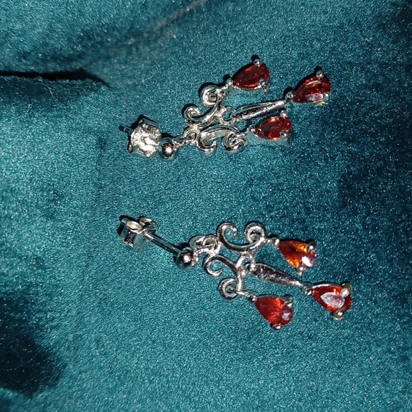 Garnet Chandelier Earrings - Picture 2 of 7
